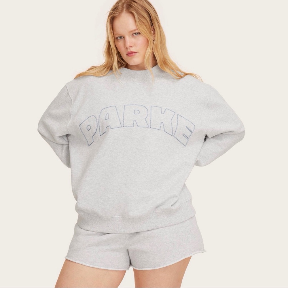 NWT PARKE x Target Heather Gray Oversized Crewneck Sweatshirt